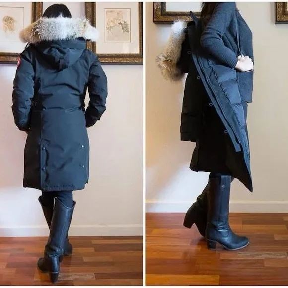 Canada Goose Black Kensington Parka with Fur Hood - Picture 2 of 6